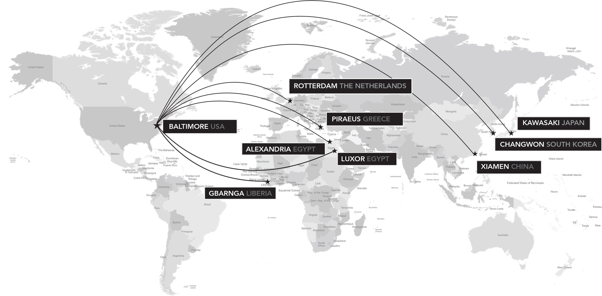 Baltimore Sister Cities Map